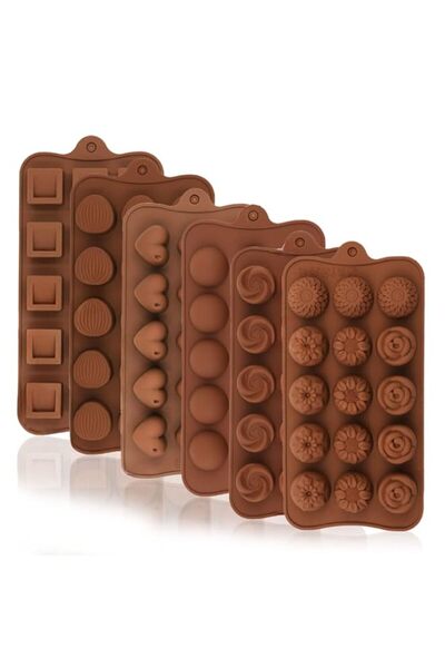 Generic ALMEKAQUZ 6 Pcs Cute Silicone Molds - Fancy Shapes Small Chocolate Mo...