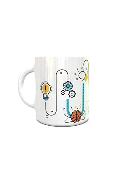 Generic Impress Ceramic Coffee Mug with Idea to Success Chart Design, White