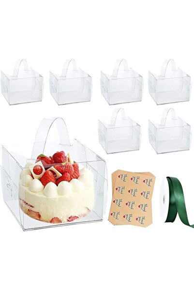 Generic SYOSI 20pcs Clear Cake Boxes, Bakery Boxes for Cake Chocolate Donut, ...