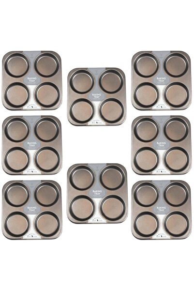 Generic Yorkshire Pudding Large 4 Hole Tray Non Stick Carbon Steel Grey Tin B...