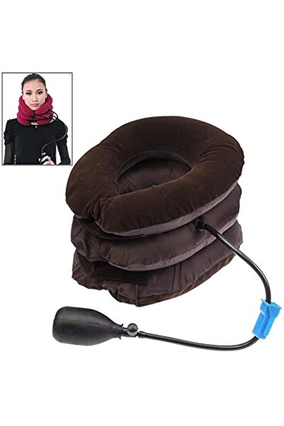 Generic QUELLIA Three-Layer Cervical Vertebra Tractor Neck Massager(Brown)