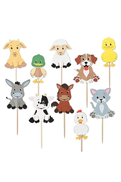 Generic Confetti! Farm Fun Cupcake Toppers – 10-Piece Set of Multi-Layer Farm...