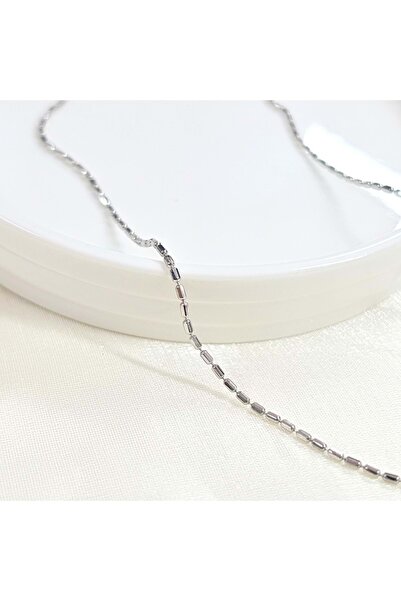 Güler Yüzlü Silver Xuping Fine Cylinder Chain Necklace 45 cm White