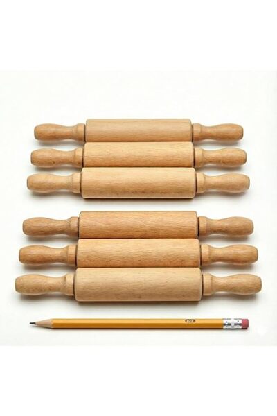 Generic Mini Wooden Rolling Pin (Pack of 6) Non-Stick Wooden Roller 8 Inches ...