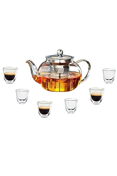 Generic Lushh Borosilicate Heat-resistant Glass Tea Pot 1000 ML with Stainles...