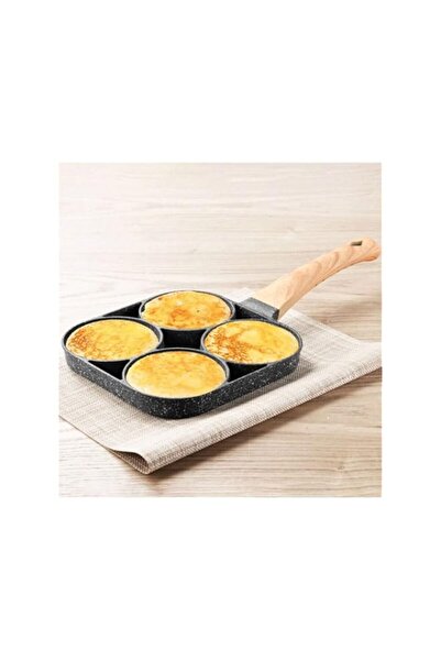 Generic Kitchen Omelette Frying Pan, 4 Hole Frying Pan, Long Handle Non-Stick...