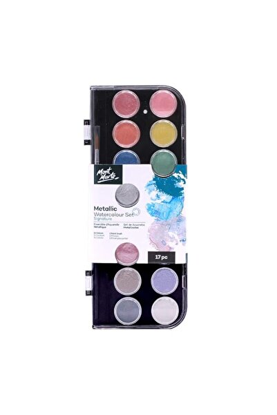 Generic Mont Marte Metallic Watercolor Set, Pearl Paint, 17 Piece, 16 Vibrant...