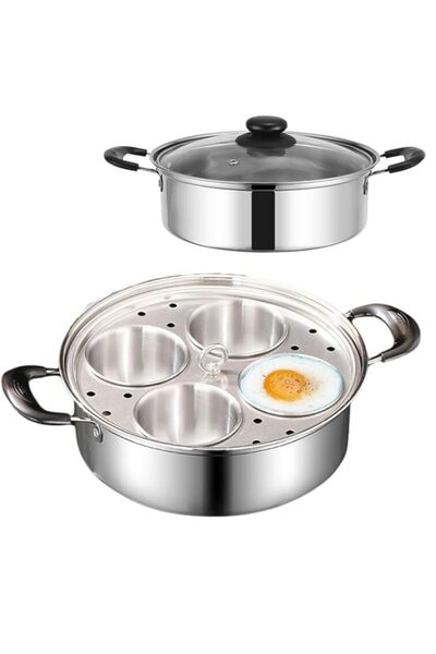Generic Egg Poacher Pan, Poached Egg Pan Stainless Steel Egg Pan with 4 Cups ...