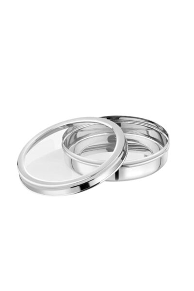 Generic Ayda Basbuosa Stainless Steel Cake Pan with Glass Lid, 21.5 cm Diamet...