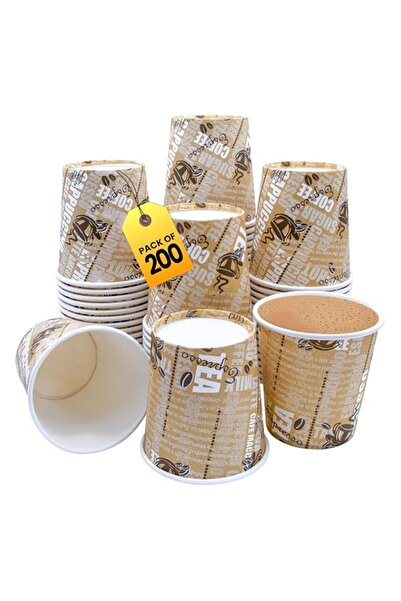 Generic Duravel 6 oz Disposable Paper Cups with Coffee Theme Print for Tea an...