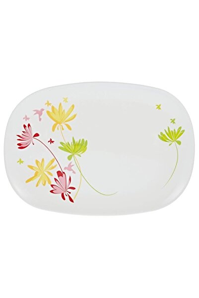 Generic Luminarc Crazy Flower Rectangle Platter - White
