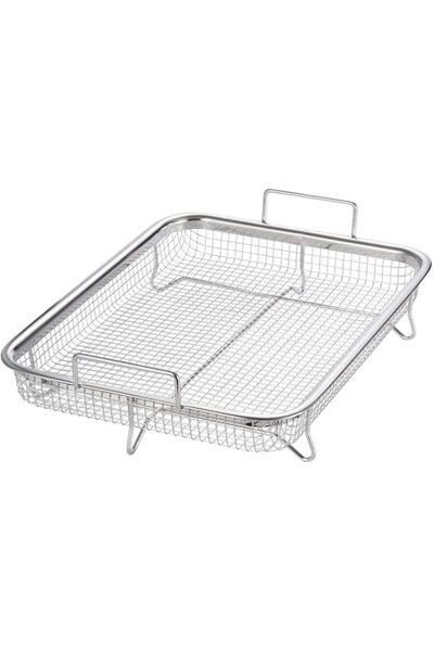 Generic PIQIUQIU Stainless Steel Grill Basket Multifunctional Grill Rack Baki...