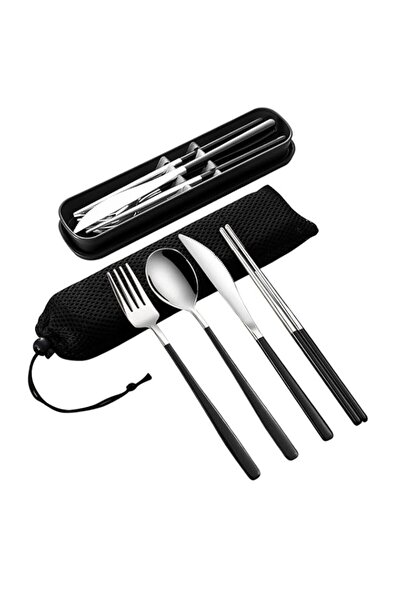 Generic VANRA 4-Piece Portable Travel Utensils Set with Case 18/8 Stainless S...