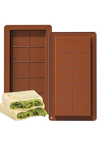 Generic Silicone Chocolate Bar Molds, 25.4 x 14 cm, Deep Rectangular, Non-Sti...