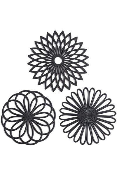 Generic Set of 3 Silicone Trivet Mat Hot Pot Holder Hot Pads for Table & Quar...