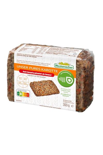 Generic Mestemacher Pure Natural Carrot Oat Bread 300g | Pre-Sliced Long-Life...
