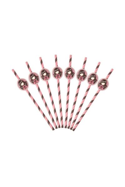 Generic Smiffys Santoros Ladybird Paper Straws Pink 8Ct