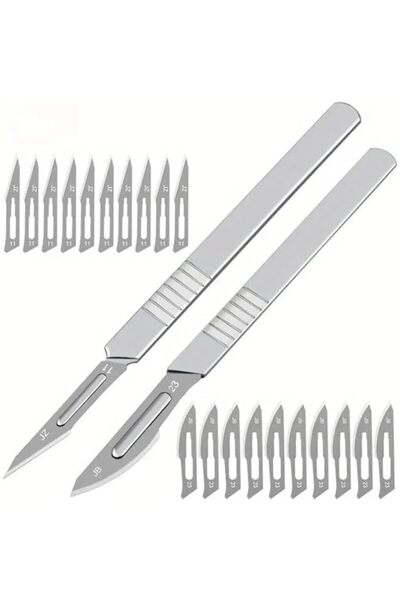 Generic RYN 10pcs/10pcs Scalpel Handles And Sharp Carbon Steel Blades, Scalpe...