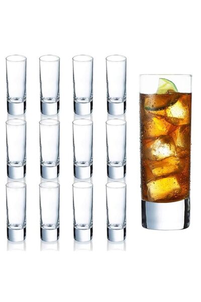 Generic Clear Heavy Base Shot Glasses 12 Pack, 2 oz Tall Glass Set for Whiske...