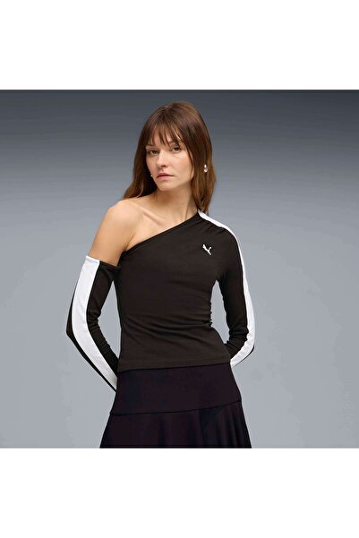 Puma T7 Asymmetric Longsleeve Kadın Siyah Sweatshirt