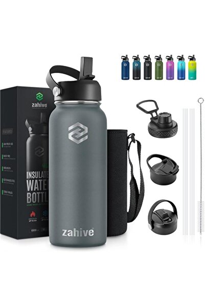GENERAL Insulated Water Bottle with Straw Stainless Steel 1L Water Bottle wit...