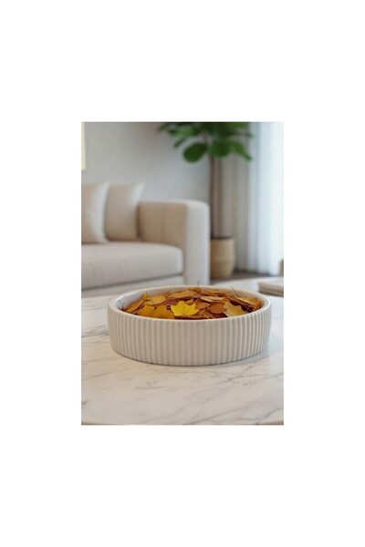 Safir Design El Yapımı Çizgili Dekoratif Kase Seti - Kuru Kokulu Sonbahar Yap...