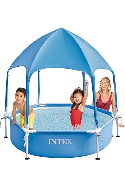 Intex Intex Metal Frame Above Ground Pool and Shade, 28209Ep: Shade with Buil...