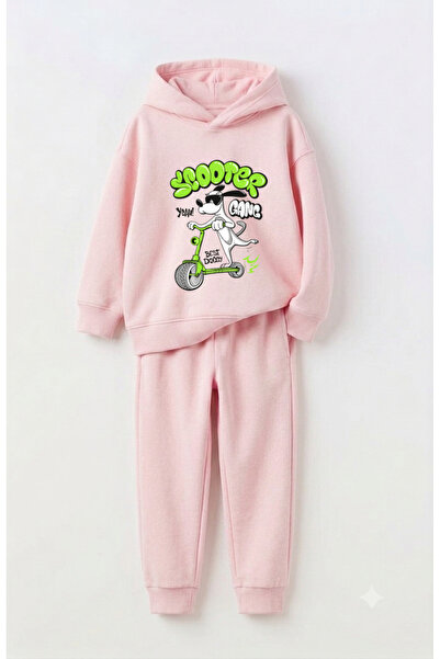 Let's Wear Skooter Printed Premium Sweatshirt & Sweatpants Set for Kids - 2 P...