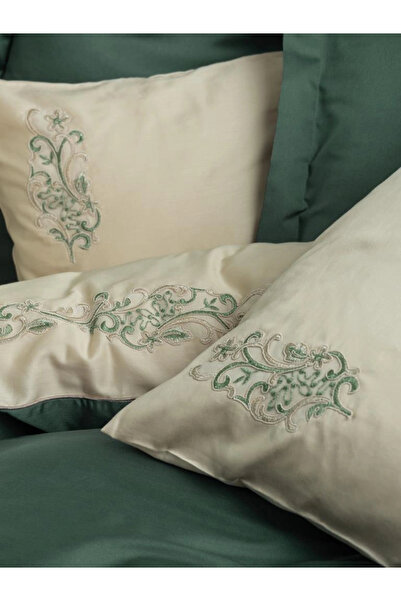 online kapsulavm avm alışveriş Embroidered Double Satin Bedding Set Andy Green