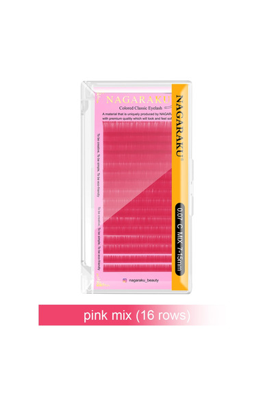 NAGARAKU Pembe İpek Kirpik 0.07 Kalınlık D Kıvrım Mix Boy (7-15mm)