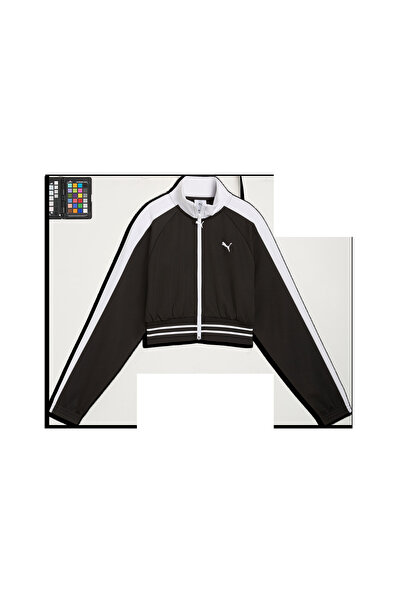Puma T7 Pique Cropped Jacket Kadın Siyah Sweatshirt