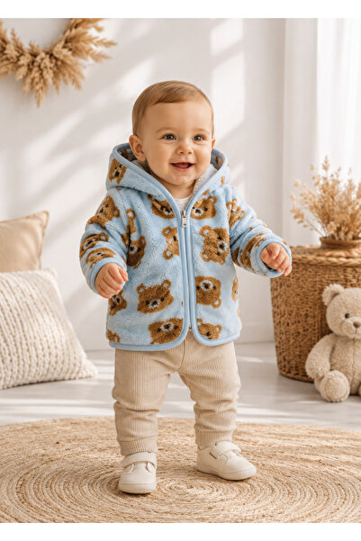 ULTİMA BABY Bebek Kapüşonlu Welsoft Ayıcıklı Hırka