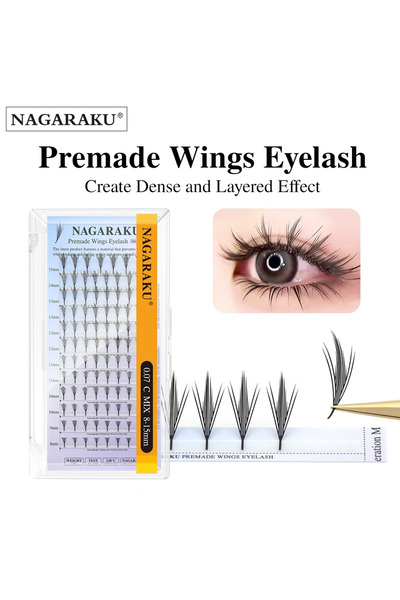 NAGARAKU Wings İpek Kirpik 0.07 Kalınlık C Kıvrım Mix Boy (8-15mm) Anime Kirpik