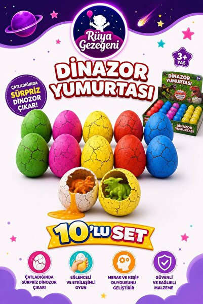 Rüya Gezegeni 1 Adet Çatlayan Dinazor Yumurta - 3 cm Suda Büyüyen Dinazor Yumurtası Rengarenk Dinozor Oyuncak