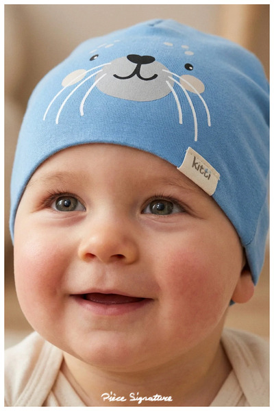 PIECE SIGNATURE 100% Cotton Double Layer Combed Cotton Beanie for Baby Boy (0...