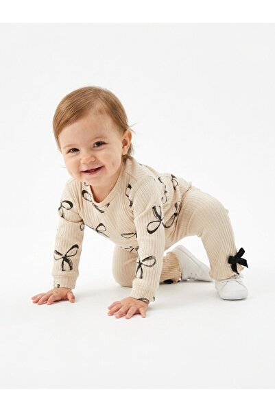 Kids Kingdom Organic Cotton Bow Detailed Baby Girl Set