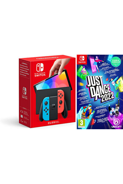 Nintendo Switch (Oled Model) - Neon Blue/Neon Red + Just Dance 2022 (Nintendo...
