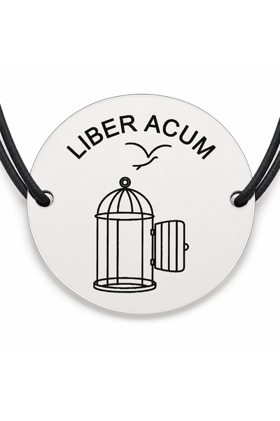 Simoshop Brățară argint 925 cu bănuț gravat colivie deschisă, șnur negru regl...