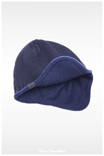 PIECE SIGNATURE Winter, Plain Beret with Ear Protection and Fleece Inside for...