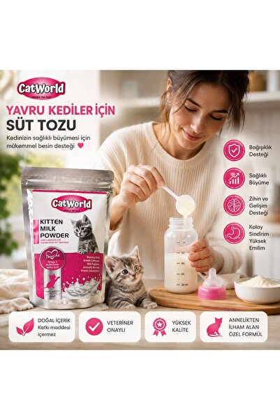 JKmons CATWORLD YAVRU KEDİLER İÇİN TAMAMLAYICI SÜT TAKVİYESİ SÜT TOZU 200G