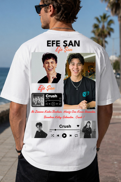 shidumanlar Crush Efe Şan Unisex Bay/ Tişört – Özel Tasarım Baskılı Oversize ...