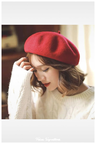 PIECE SIGNATURE Vintage Woolen Winter Lady Beret