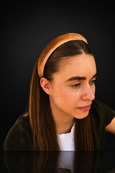 ByMerve Bym403-1 Milk Coffee Velvet Thin Soft Women's Hair Crown Daily Accessory