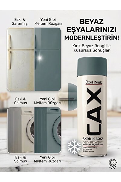 caxcolors Cax Beyaz Eşya Boyası Sprey 400 ml - Buzdolabı Çamaşır Makinesi Kli...