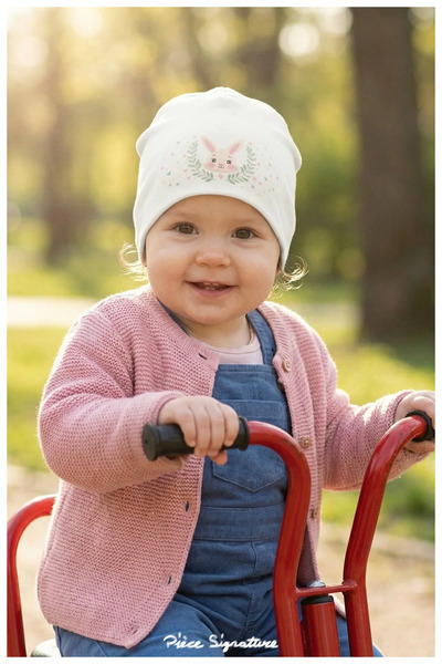 PIECE SIGNATURE 100% Cotton Double Layer Combed Cotton Beret for Girls (1-4 Y...