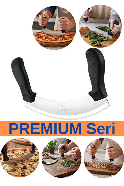 Shopura Zırh Bıçağı Çift Saplı Kıyma Bıçağı Paslanmaz Çelik