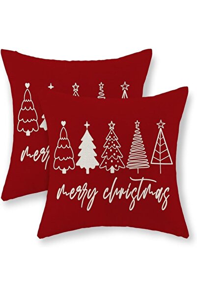 GOLIANDA Christmas Pillow Covers 18X18 by Juliana, Set of 2 Linen Christmas D...