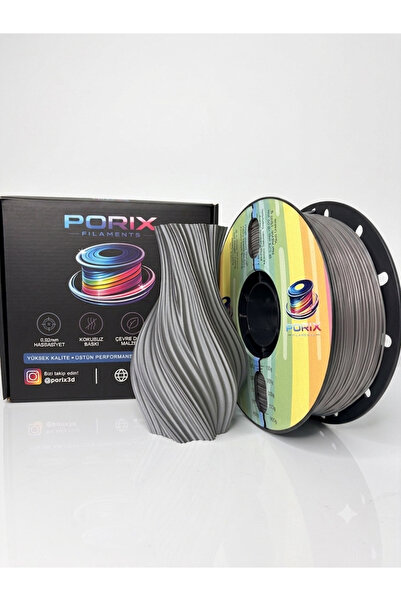 Porix Filament Porix 3D PLA Filament Gümüş Gri 1.75mm 1Kg/3d Yazıcı Filamenti