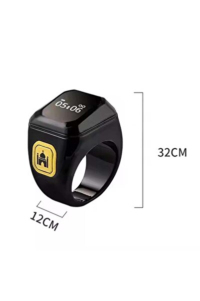 GENERAL Smart Tasbih Ring Size 18 - Zikr Ring Black