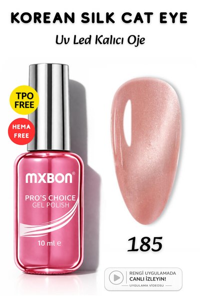 Mxbon Uv Led Kalıcı Oje 10 ml Hema & TPO Korean Kedi Gözü Silky Cat Eye - 185